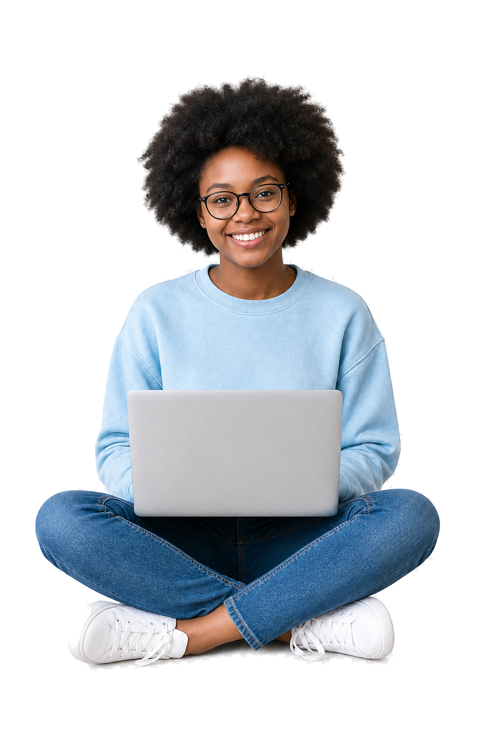 Young student using a laptop to learn on PeerHub